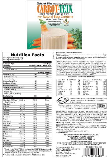 Nature's Plus Carrot-Tein High Protein Energy Meal With Natural Beta Carotene - 