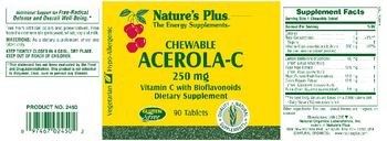 Nature's Plus Chewable Acerola-C 250 mg Vitamin C With Bioflavonoids - supplement