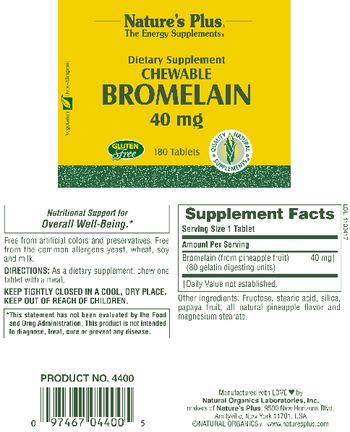 Nature's Plus Chewable Bromelain 40mg - supplement