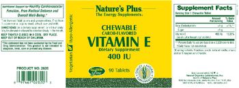 Nature's Plus Chewable Carob-Flavored Vitamin E 400 IU - supplement