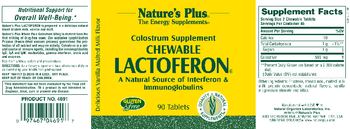 Nature's Plus Chewable Lactoferon Delicious Vanilla Malted Milk Flavor - colostrum supplement
