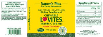 Nature's Plus Chewable Lovites Vitamin C 250 mg Natural Fruit Flavor - supplement