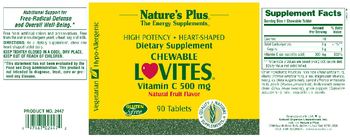 Nature's Plus Chewable Lovites Vitamin C 500 mg Natural Fruit Flavor - supplement