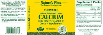 Nature's Plus Chewable Natural Spearmint Flavor Calcim Milk Free W/Vitamin D - supplement