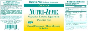 Nature's Plus Chewable Nutri-Zyme Natural Peppermint - vegetarian enzyme supplement