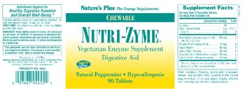 Nature's Plus Chewable Nutri-Zyme Natural Peppermint - vegetarian enzyme supplement