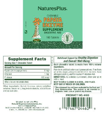 Nature's Plus Chewable Papaya Enzyme - papaya enzyme supplement