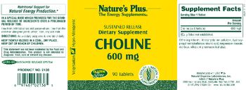 Nature's Plus Choline 600 mg - supplement