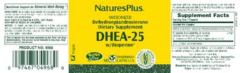 Nature's Plus DHEA-25 w/Bioperine - supplement