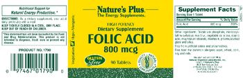 Nature's Plus Folic Acid 800 mcg - supplement