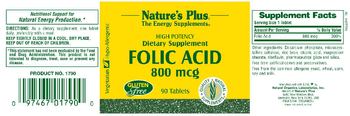 Nature's Plus Folic Acid 800 mcg - supplement