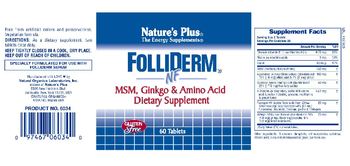 Nature's Plus FolliDerm NF - msm ginkgo amino acid supplement