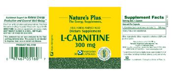 Nature's Plus Free Form Amino Acid L-Carnitine 300 mg - supplement