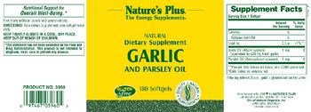 Nature's Plus Garlic And Parsley Oil - supplement