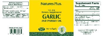 Nature's Plus Garlic and Parsley Oil - supplement