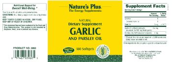Nature's Plus Garlic And Parsley Oil - supplement