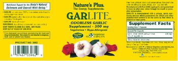 Nature's Plus Garlite - odorless garlic supplement 500 mg