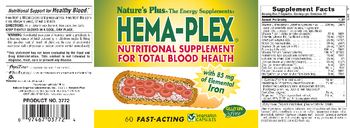 Nature's Plus Hema-Plex Fast-Acting Capsules - nutritional supplement for total blood health