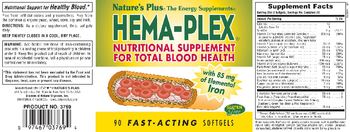 Nature's Plus Hema-Plex Fast-Acting Sofgels - nutritional supplement for total blood health