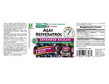 Nature's Plus Herbal Actives Acai Resveratrol 60 mg - standardized botanical supplement