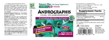Nature's Plus Herbal Actives Andrographis 150 MG / 50% Andrographolides - standardized botanical supplement