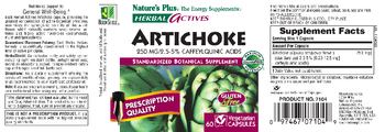 Nature's Plus Herbal Actives Artichoke - standardized botanical supplement