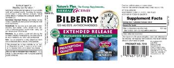 Nature's Plus Herbal Actives Bilberry 100 MG/25% Anthocyanosides Extended Release - standardized botanical supplement