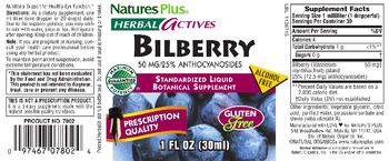 Nature's Plus Herbal Actives Bilberry 50 mg - standardized liquid botanical supplement
