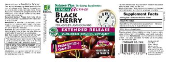 Nature's Plus Herbal Actives Black Cherry 750 mg/0.8% Anthocyanins Extended Release - standardized botanical supplement