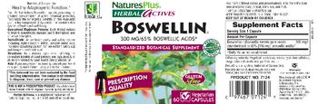 Nature's Plus Herbal Actives Boswellin 300 mg - standardized botanical supplement