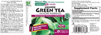 Nature's Plus Herbal Actives Chinese Green Tea 400 mg/50% Polyphenols - standardized botanical supplement