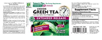 Nature's Plus Herbal Actives Chinese Green Tea 750 mg/50% Polyphenols - standardized botanical supplement