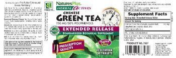 Nature's Plus Herbal Actives Chinese Green Tea 750 mg Extended Release - standardized botanical supplement