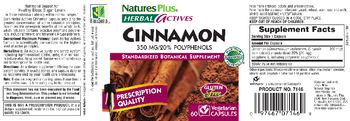 Nature's Plus Herbal Actives Cinnamon 350 mg - standardized botanical supplement