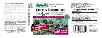 Nature's Plus Herbal Actives Coleus Forskohlii 125 MG/20% Forskolin With Activessence - standardized botanical supplement