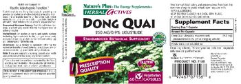 Nature's Plus Herbal Actives Dong Quai - standardized botanical supplement