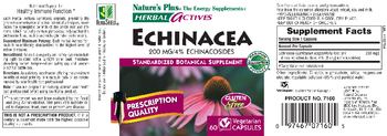 Nature's Plus Herbal Actives Echinacea 200 mg/4% Echinacosides - standardized botanical supplement