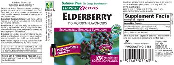 Nature's Plus Herbal Actives Elderberry 110 mg - standardized botanical supplement