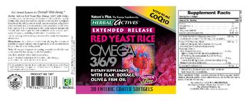 Nature's Plus Herbal Actives Extended Release Red Yeast Rice Omega 3/6/9 - supplement