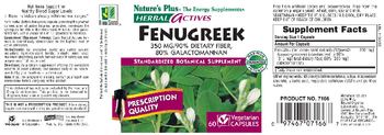 Nature's Plus Herbal Actives Fenugreek 350 mg - standardized botanical supplement