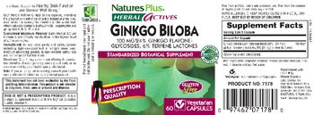 Nature's Plus Herbal Actives Ginkgo Biloba 100 mg - standardized botanical supplement