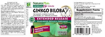 Nature's Plus Herbal Actives Ginkgo Biloba 120 mg - standardized botanical supplement