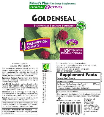 Nature's Plus Herbal Actives Goldenseal 250 mg - standardized botanical supplement