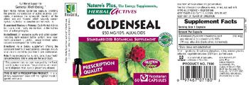 Nature's Plus Herbal Actives Goldenseal 250 mg - standardized botanical supplement