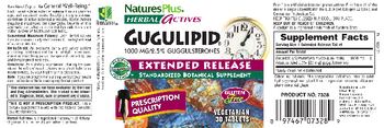 Nature's Plus Herbal Actives Gugulipid 1000 mg Extended Release - standardized botanical supplement