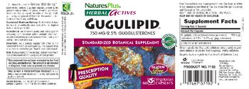 Nature's Plus Herbal Actives Gugulipid 750 mg - standardized botanical supplement