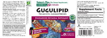 Nature's Plus Herbal Actives Gugulipid 750 mg - standardized botanical supplement