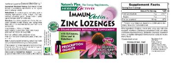 Nature's Plus Herbal Actives ImmunActin Zinc Lozenges - standardized botanical supplement