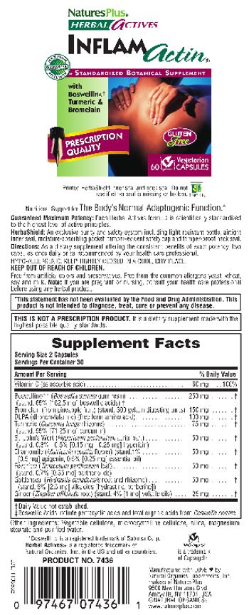 Nature's Plus Herbal Actives InflamActin - standardized botanical supplement