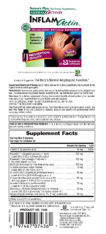 Nature's Plus Herbal Actives InflamActin - standardized botanical supplement